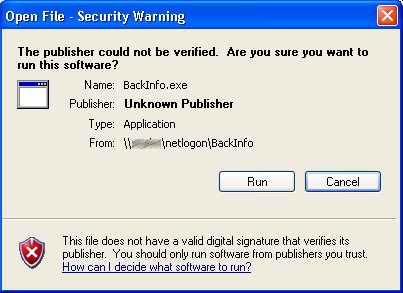 Open File Security Warning