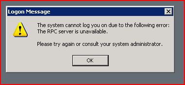 Desktop failed. The RPC Server is unavailable. Server unavailable Error. Can not или cannot. The System cannot log you on due to the following Error the RPC Server is unavailable.