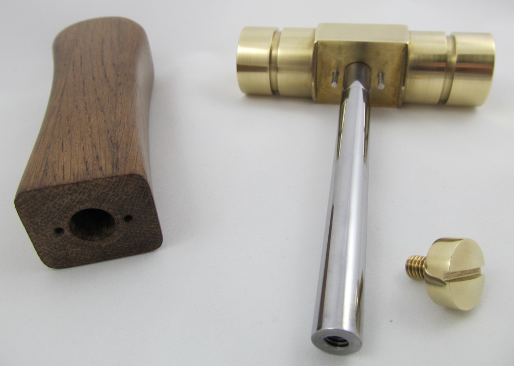 Brass Hammer with Oak Handle 